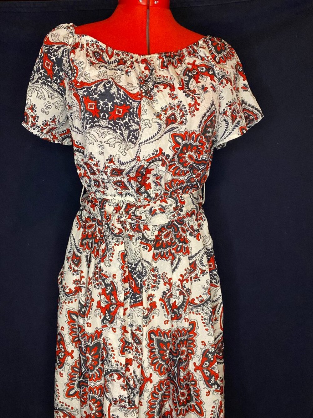 FRNCH Paisley print midi dress M/L
